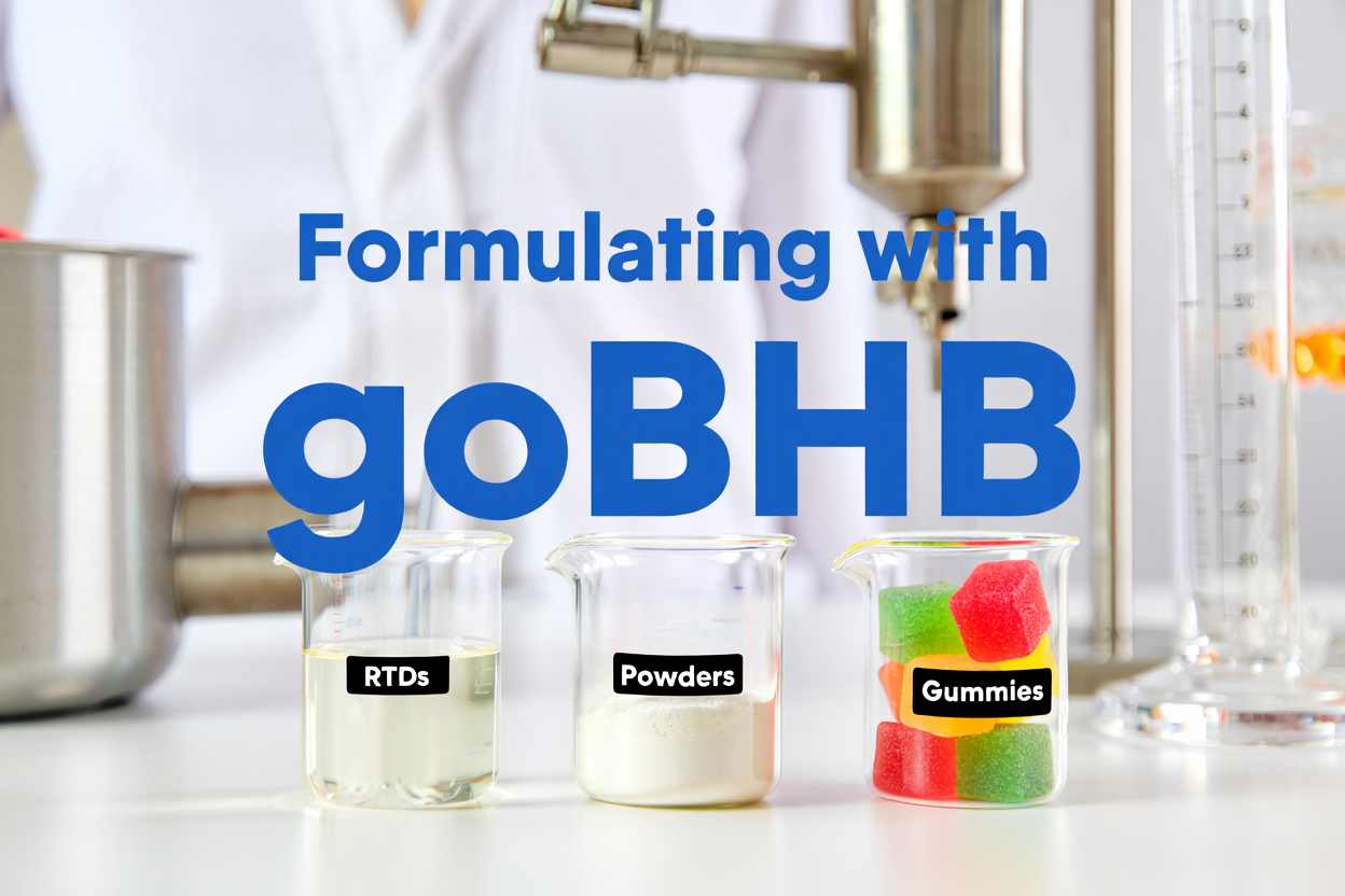 Rtds, powders, gummies formulating with gobhb